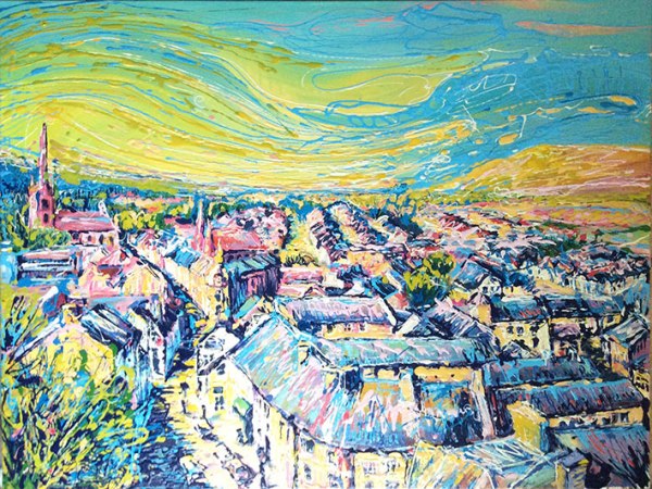 Clitheroe – oil painting of the town
